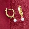 Pure Collection by Ross-Simons 4-4.5mm Cultured Pearl Huggie Hoop Earrings in 14kt Yellow Gold - 3 of 4