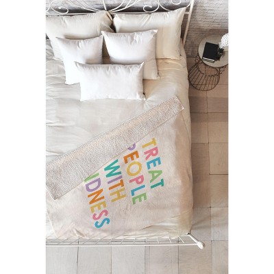 socoart Treat People With Kindness III 80" x 60" Fleece Throw Blanket - Deny Designs