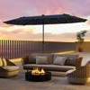 Tangkula 13 FT Patio Umbrella Double-Sided Market Umbrella with 36 Solar-Powered LED Lights Cross Base Included Beige/Grey/Navy/Red/Tan - 2 of 4