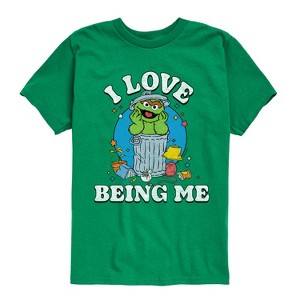 Boys' - Sesame Street - I Love Being Me Oscar Short Sleeve Graphic T-Shirt - 1 of 4