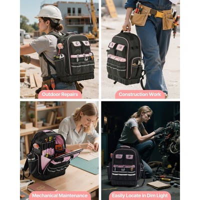 HBEZON 56-Pocket Tear-Resistant Jobsite Backpack for Electricians with Durable Oxford Fabric, Ergonomic Design, and Personalization Options — фото 7