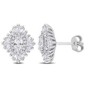 EVERLY JEWELRY | Sterling Silver 2 7/8 CT TGW Created White Sapphire Starburst Stud Earrings - 1 of 4