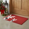 HomeRoots 24" X 36" Red White And Black Christmas Reindeer Outdoor Coir Door Mat - 2 of 4