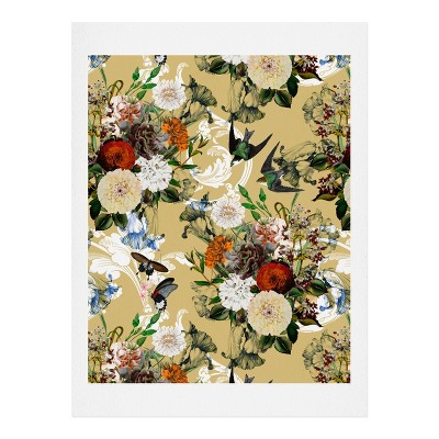 16"x20" Marta Barragan Camarasa Baroque Flower Bouquet Art Print Unframed Wall Poster Buff Beige - Deny Designs