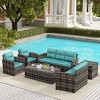 WestinTrends 6-Piece PE Rattan Wicker Outdoor Patio Conversation Sofa Set - 2 of 4