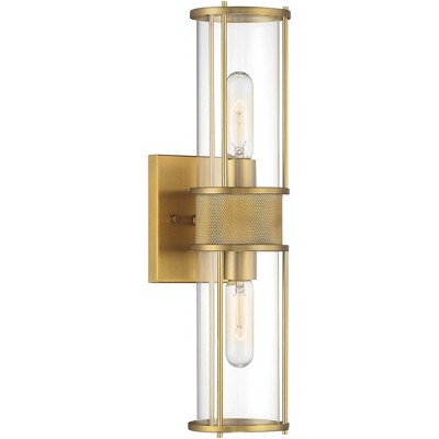 Possini Euro Design Miranda Modern Wall Light Sconce Warm Brass ...