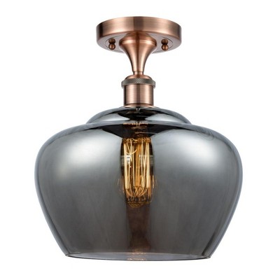Fenton - 1 Light Semi-Flush Mount In Industrial Style-13 Inches Tall and 11 Inches Wide