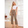 Coolmee Women's Wide Leg Lounge Pants High Waisted Adjustable Belt Knot Loose Trousers with Pockets - 3 of 4