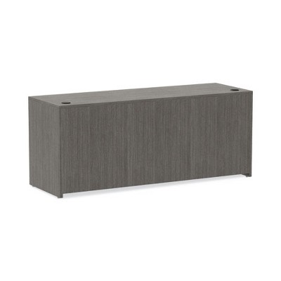 Gray Modern Credenza Desk with Drawer and Filing Cabinet