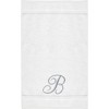 BC BARE COTTON Monogrammed Hand Towel, 100% Turkish Cotton - Set of 2 - White - Silver Script - 3 of 4