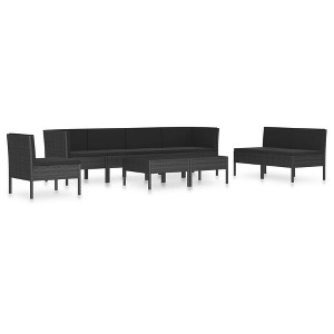 vidaXL 9 Piece Outdoor Lounge Set - Weather-Resistant PE Rattan Patio Furniture with Cushions - Modular Design - Powder-Coated Steel Frame - 1 of 4