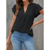 Fulvari Womens White Blouse V Neck Ruffle Sleeve Flowy Shirts Dressy Casual Cute Summer Tops - 2 of 4