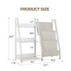 AZL1 Life Concept Kids Bookshelf Book Shelf Sling Bookcase Side Pocket Baby Toy Organizer Nursery Playroom Toddler Childrens, White, 32.7"*11.8"*28.9" - 3 of 4