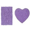 Bell Flower Collection Tufted Bath Rugs, Extra Soft and Absorbent, Non-Slip Bath Mats, Machine Washable Bathroom Mats, 2 Pcs Set, Purple - 2 of 4