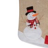 Northlight 19" Beige and Red Burlap "Let It Snow" Snowman Christmas Stocking - 3 of 4