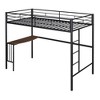 NicBex Twin Size Loft Bed with Desk,Metal Loft Bed Frame with Ladder & Guardrails,Bed Frame for Adults,Kids,Box Spring Not Required - 4 of 4