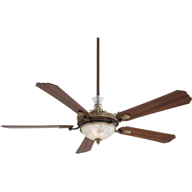 68" Minka Aire Rustic Indoor Ceiling Fan with LED Light Belcaro Walnut Brown for Living Room Kitchen Bedroom Family Dining House, 1 of 8