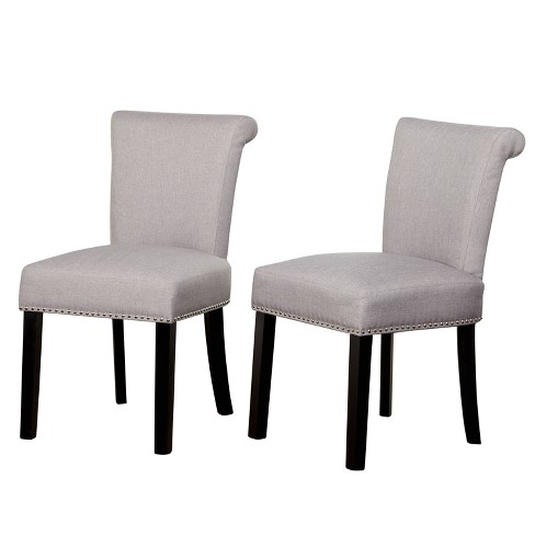 Set Of 2 Adeline Nailhead Parsons, Nailhead Dining Chairs With Arms
