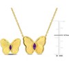 EVERLY JEWELRY | Yellow Plated Sterling Silver/4ct TGW Amethyst Butterfly Earrings and Necklace Set - 17 in - 2 of 4