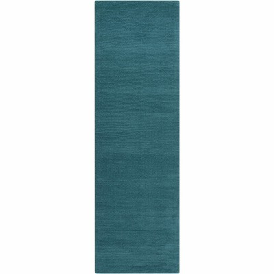 Hauteloom Brockton Solid Wool Teal Area Rug