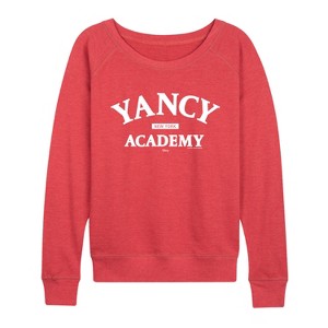 Women's - Disney - Yancy Academy Lightweight French Terry Wide Neck Long Sleeve Graphic Shirt - 1 of 3