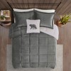 Sapphtopaz 4-Piece Full/Queen Sheet Set, Plush Alternative Comforter Set, Sheets Queen Size Bed Set, Bedding with Decorative Pillow -Charcoal & Ivory - 3 of 4