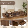 PAGED Rattan TV Stand with Variable Color Light Strip, Wooden TV Console with Adjustable Shelf and Metal Leg, TV Stands for Living Room - 2 of 4
