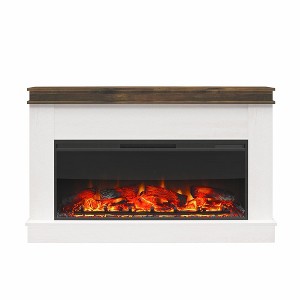 Ameriwood Home Mateo Wide Mantel with Linear Electric Fireplace and Remote for TVs up to 65" - 1 of 4