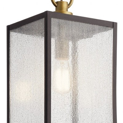 Lahden 9" Distressed Bronze Outdoor Pendant with Clear Glass