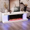 FUFU&GAGA 23.2"H*66.5"W TV Cabinet White Integrated Electronic Fireplace Coloured Lights Heating - 2 of 4
