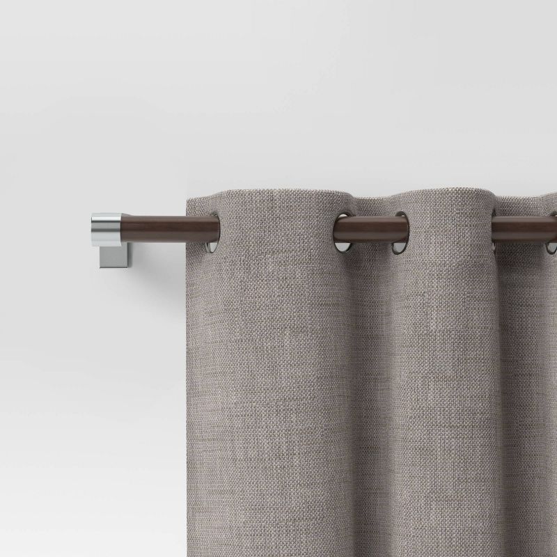 Dark Faux Wood Curtain Rod Nickel - Threshold™, 3 of 7