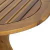 3pc Mcgill Patio Acacia Wood Bistro Set - Teak/Dark Gray - Christopher Knight Home: Mesh Back, Iron Hardware, Water-Resistant - 4 of 4