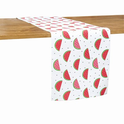 Red and White Cotton Watermelon Slice Table Runner