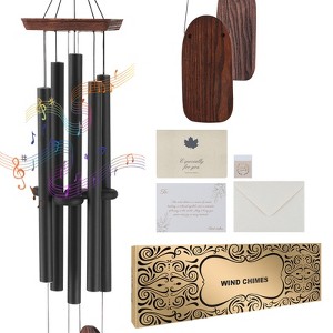 VEVOR Wind Chimes for Outside, 48 in, Deep Tone Wind Chimes with 5 Tubes, Unique Large Memorial Wind Chimes for Anniversary, Black - 1 of 4