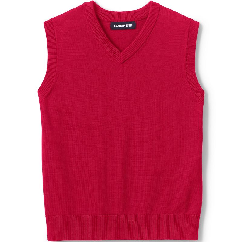 Lands' End School Uniform Kids Cotton Modal Fine Gauge Sweater Vest, 1 of 5