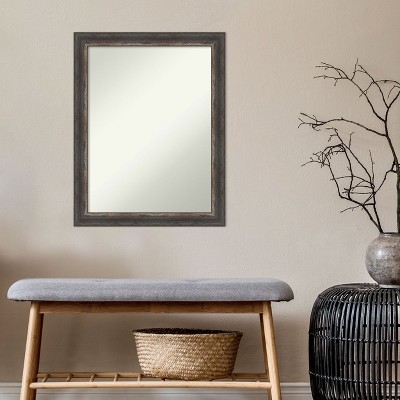 Bronze Charred Wood Rectangular Bathroom Vanity Mirror