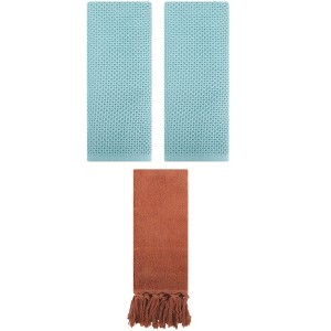 REGALWOVEN 3 Packs Cotton Soft Absorbent Tassels and Waffle Hand Towel - 1 of 4