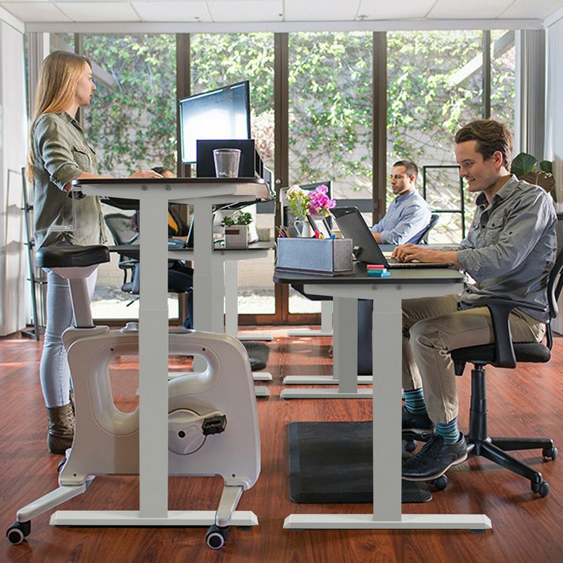 Costway Hand Crank Sit to Stand Desk Frame Height Adjustable Standing Base White, 4 of 11