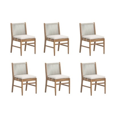Nathan James Set of 6 Kayden Outdoor Dining Chair Light Gray