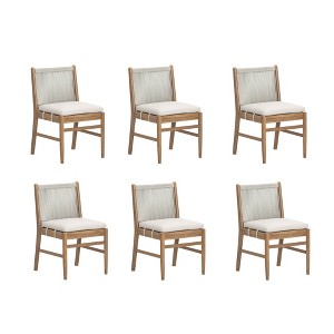 Nathan James Set of 6 Kayden Outdoor Dining Chair Light Gray - 1 of 4