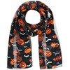 CTM Women's Halloween Pumpkin and Bat Holiday Print Lightweight Scarf - 3 of 4