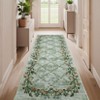 Washable Modern Floral Rug Non Slip Low Pile Rug Soft Contemporary Throw Floor Cover Foldable Indoor Carpet for Living Room Bedroom Playroom Nursery - 3 of 4