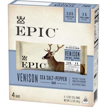 EPIC Venison Sea Salt & Pepper Nutrition Bar - 5.2oz/4ct