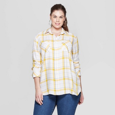 plus size yellow long sleeve shirt