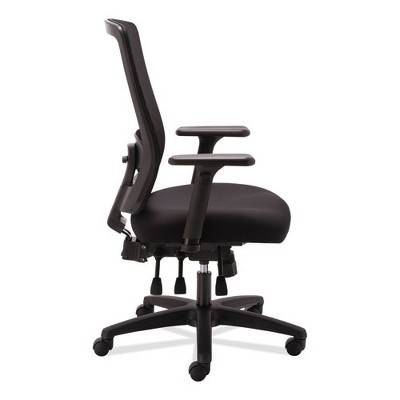 Executive High-Back Black Mesh & Fabric Swivel Chair with Adjustable Arms