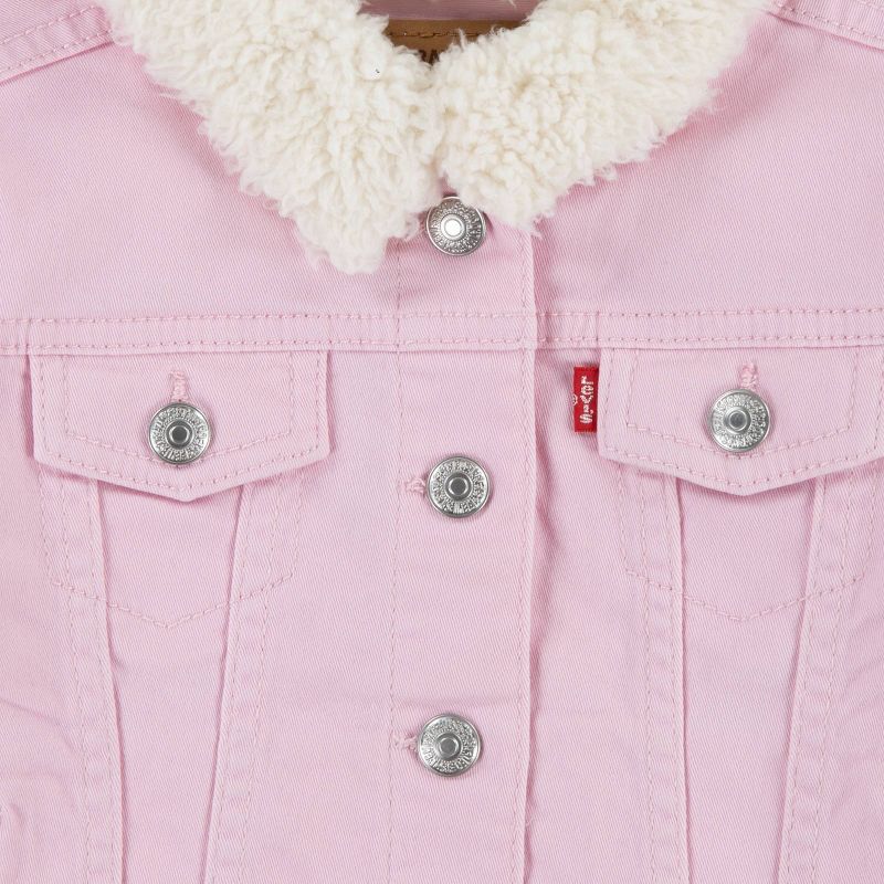 Levi's® Toddler Girls' Faux Shearling Trucker Jacket - Pink, 3 of 5