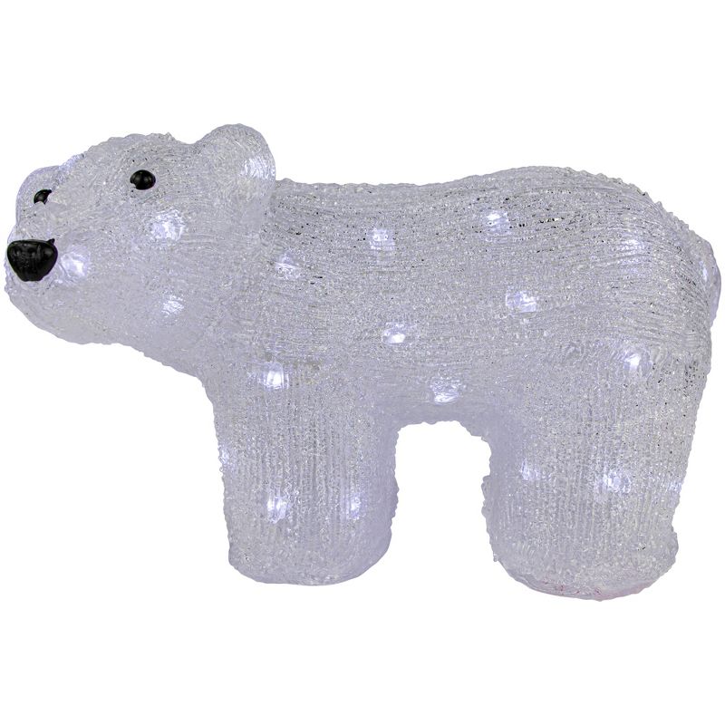 Northlight Lighted Commercial Grade Acrylic Polar Bear Outdoor Christmas Decoration - 13.5"- Polar White LED Lights, 5 of 9