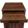 ORRD Brown Walnut Wine Bar Cabinet with Hutch & Drawer | Modular Buffet Storage for Dining Room, Living Room | Sideboard with Display Shelf - 3 of 4