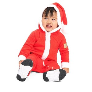 Tipsy Elves Baby / Toddler Santa Jumpsuit - Adorable Red One-Piece Christmas Santa Claus Pajamas for Baby / Toddler - 1 of 3