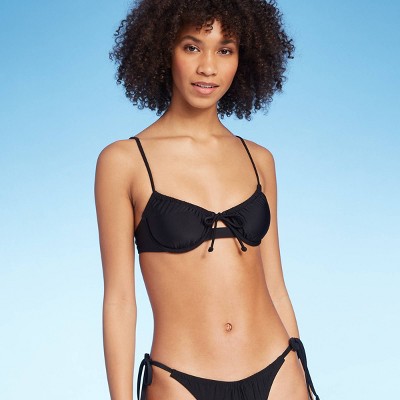 underwire black bikini top